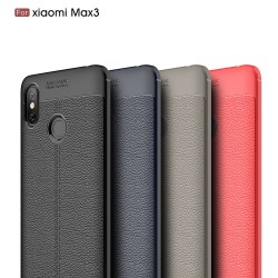 Xiaomi Mi Max 3 Удароустойчив Litchi Skin Калъф и Протектор