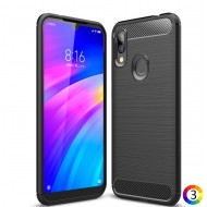 Xiaomi Redmi 7 Удароустойчив Carbon Fiber Калъф и Протектор