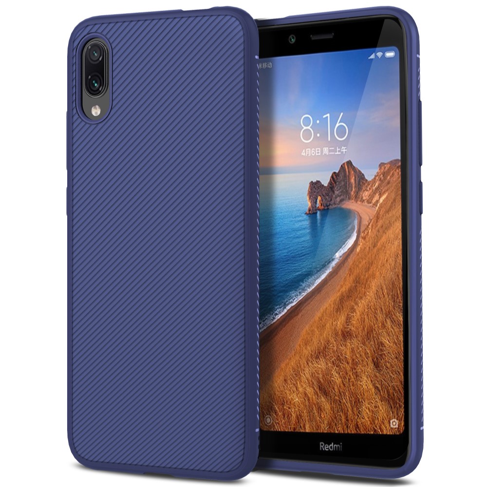 Xiaomi Redmi 7A Удароустойчив Carbon Fiber Калъф и Протектор