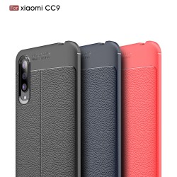 Xiaomi Mi 9 Lite/CC9 Удароустойчив Litchi Skin Калъф и Протектор