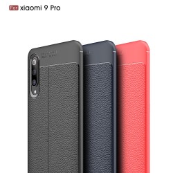 Xiaomi Mi 9 Pro Удароустойчив Litchi Skin Калъф и Протектор