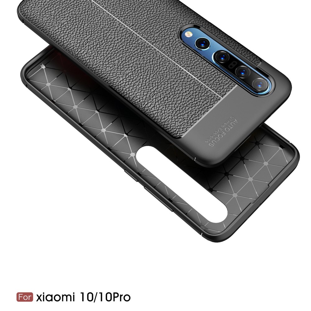 Xiaomi Mi 10 / Mi 10 Pro Удароустойчив Litchi Skin Калъф и Протектор