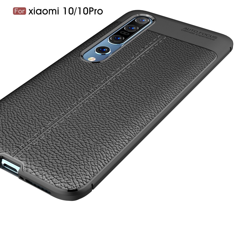 Xiaomi Mi 10 / Mi 10 Pro Удароустойчив Litchi Skin Калъф и Протектор