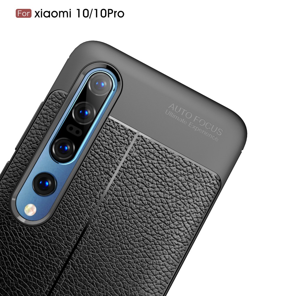 Xiaomi Mi 10 / Mi 10 Pro Удароустойчив Litchi Skin Калъф и Протектор