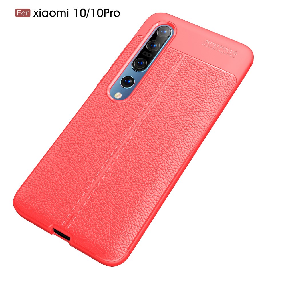 Xiaomi Mi 10 / Mi 10 Pro Удароустойчив Litchi Skin Калъф и Протектор