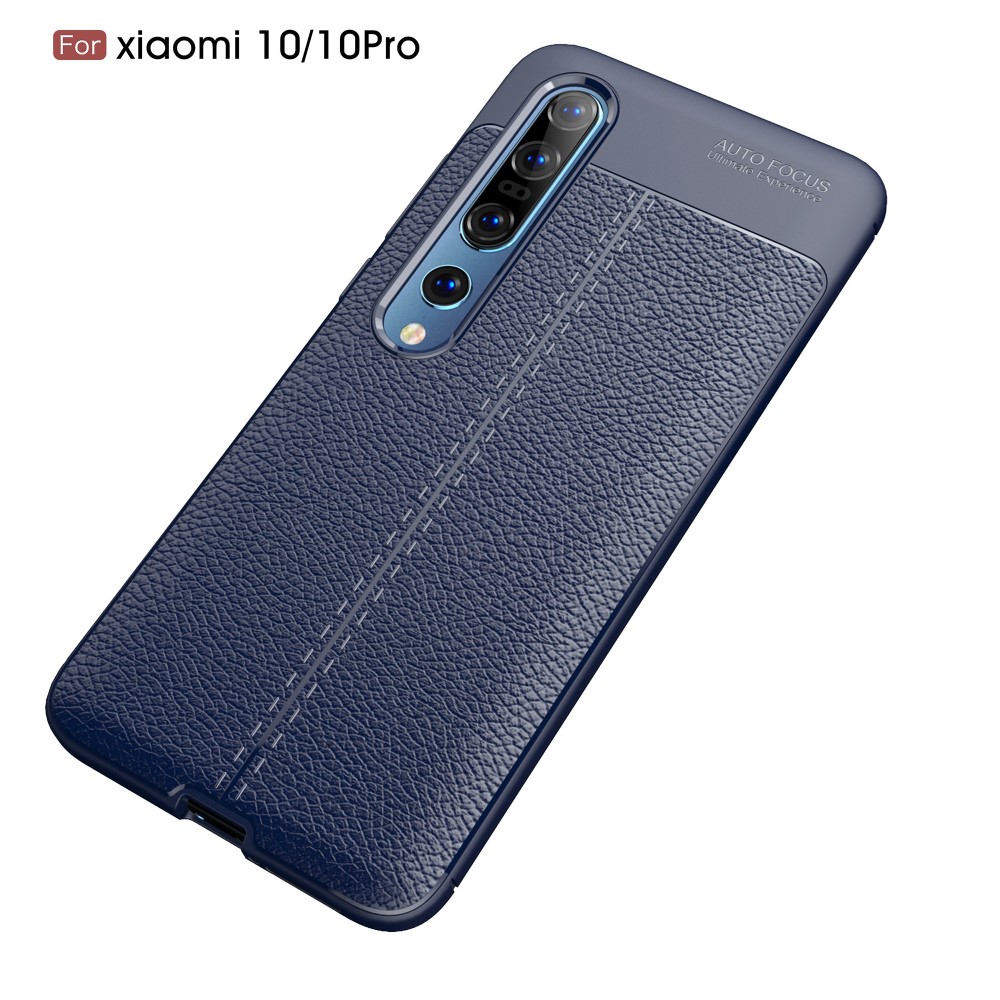 Xiaomi Mi 10 / Mi 10 Pro Удароустойчив Litchi Skin Калъф и Протектор