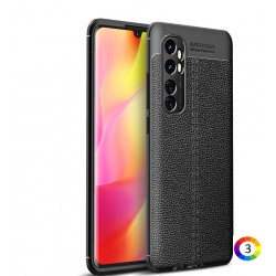 Xiaomi Mi Note 10 Lite Удароустойчив Litchi Skin Калъф и Протектор