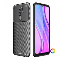 Xiaomi Redmi 9 Удароустойчив Carbon Fiber Калъф и Протектор