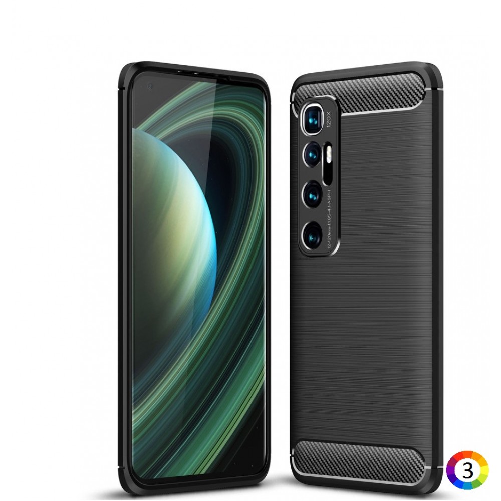 Xiaomi Mi 10 Ultra Удароустойчив Carbon Fiber Калъф и Протектор