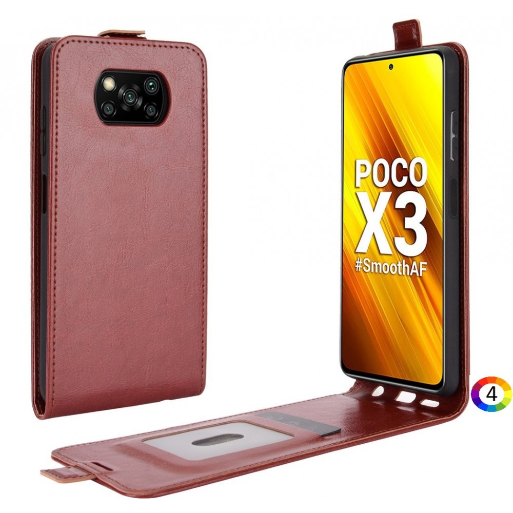 Xiaomi Poco X3/Poco X3 NFC Flip3 Кожен Калъф и Протектор