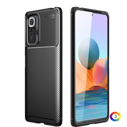 Xiaomi Redmi Note 10 Pro  Удароустойчив Carbon Fiber Калъф и Протектор