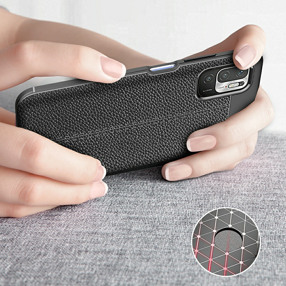Xiaomi Redmi Note 10 5G  Удароустойчив Litchi Skin Калъф и Протектор