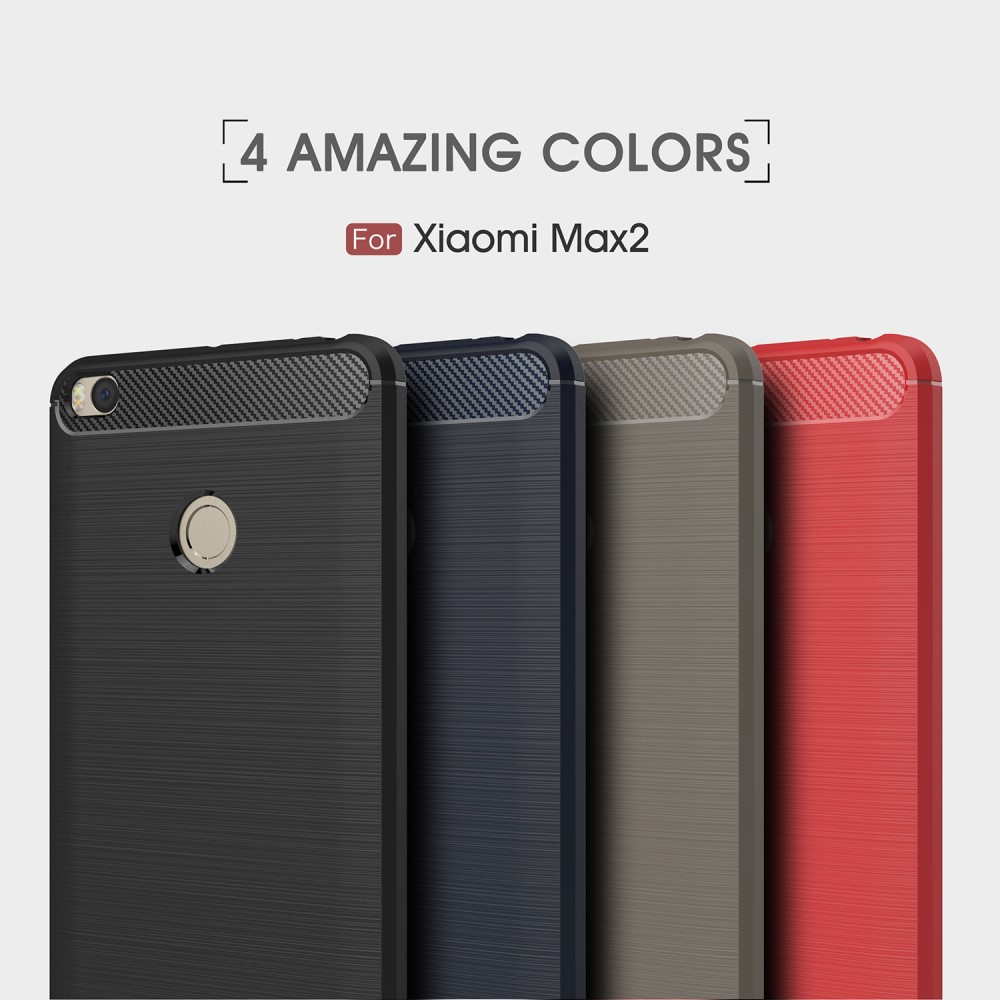 Xiaomi Mi Max 2 Удароустойчив Carbon Fiber Калъф и Протектор