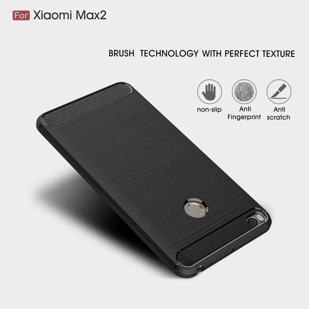 Xiaomi Mi Max 2 Удароустойчив Carbon Fiber Калъф и Протектор