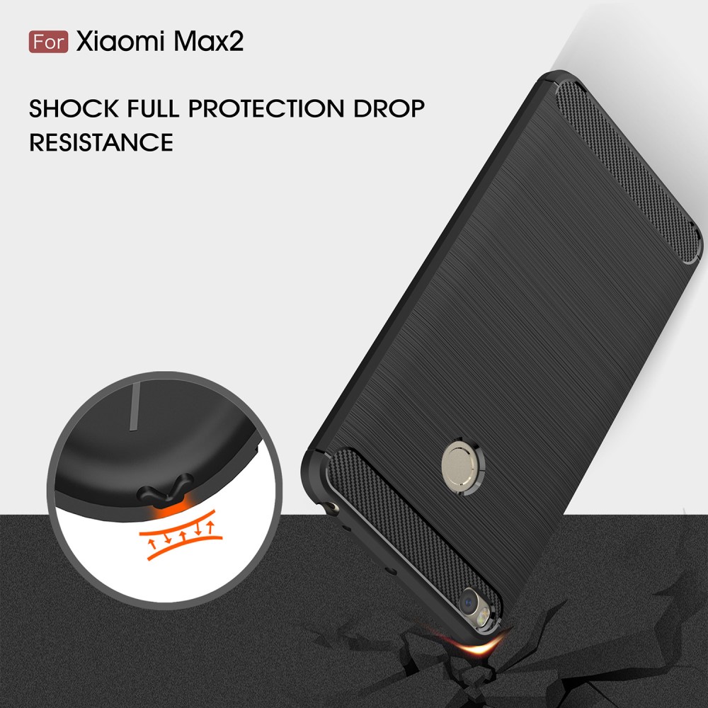 Xiaomi Mi Max 2 Удароустойчив Carbon Fiber Калъф и Протектор