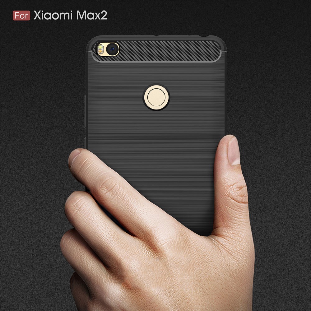 Xiaomi Mi Max 2 Удароустойчив Carbon Fiber Калъф и Протектор