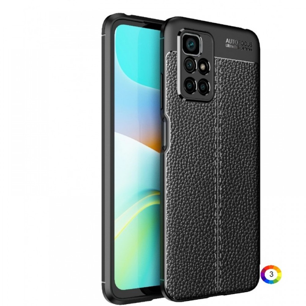 Xiaomi Redmi 10/10 Prime/Redmi Note 11 4G Удароустойчив Litchi Skin Калъф и Протектор