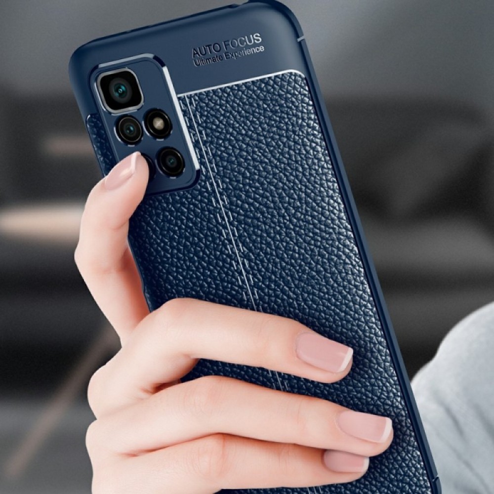 Xiaomi Redmi 10/10 Prime/Redmi Note 11 4G Удароустойчив Litchi Skin Калъф и Протектор
