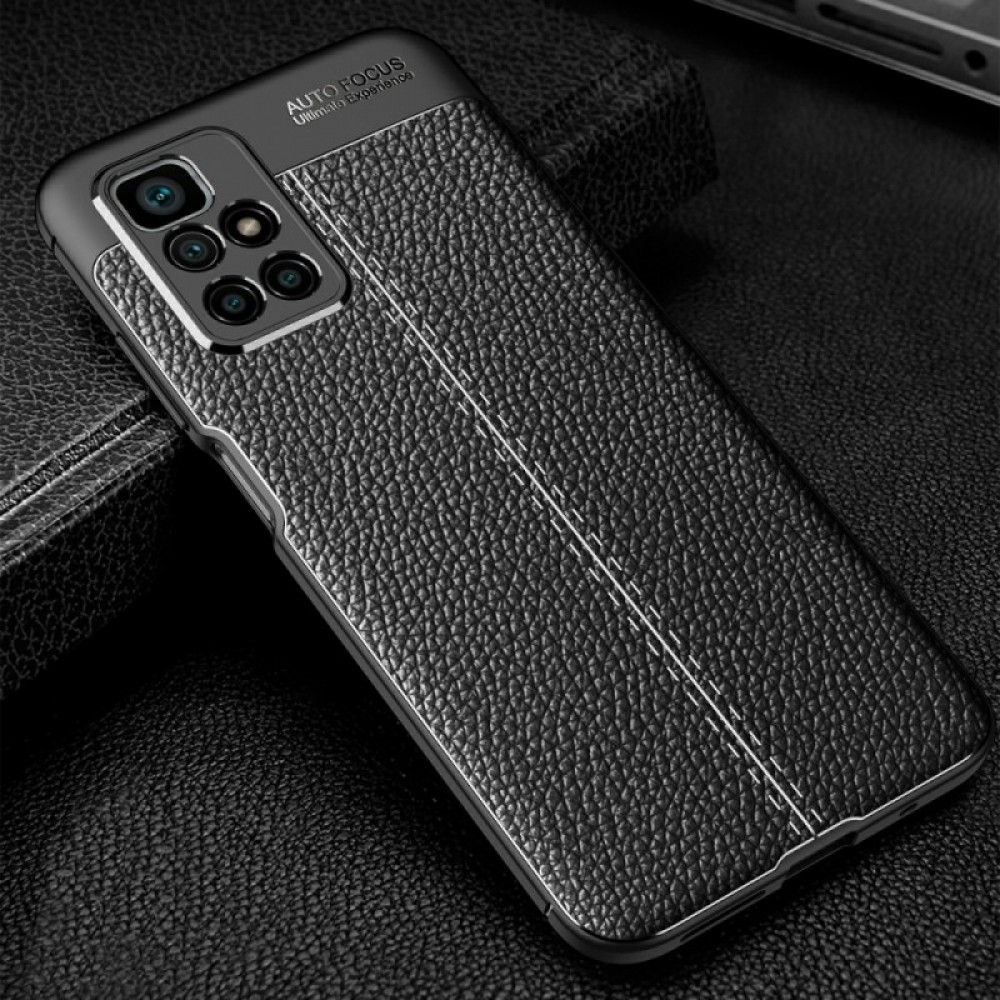 Xiaomi Redmi 10/10 Prime/Redmi Note 11 4G Удароустойчив Litchi Skin Калъф и Протектор