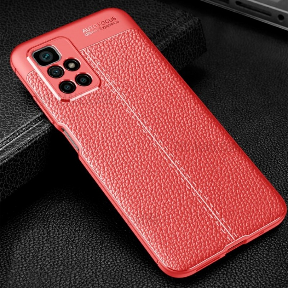 Xiaomi Redmi 10/10 Prime/Redmi Note 11 4G Удароустойчив Litchi Skin Калъф и Протектор