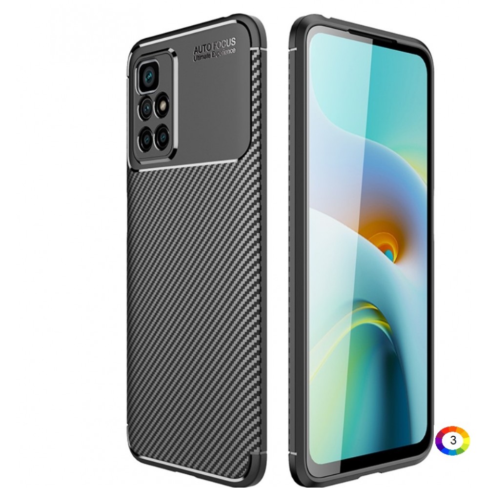 Xiaomi Redmi 10/10 Prime/Redmi Note 11 4G Удароустойчив Carbon Fiber Калъф и Протектор