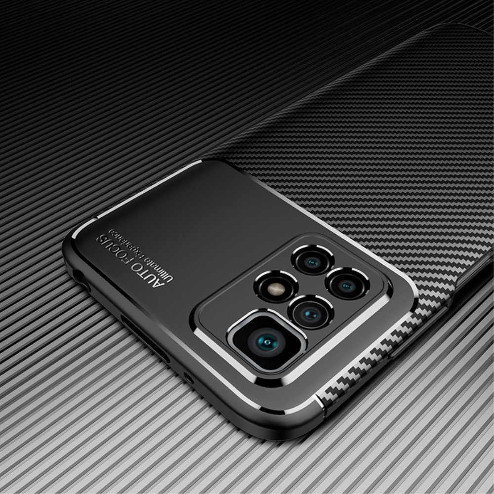 Xiaomi Redmi 10/10 Prime/Redmi Note 11 4G Удароустойчив Carbon Fiber Калъф и Протектор