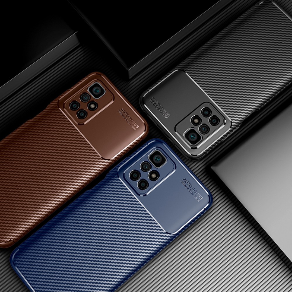 Xiaomi Redmi 10/10 Prime/Redmi Note 11 4G Удароустойчив Carbon Fiber Калъф и Протектор