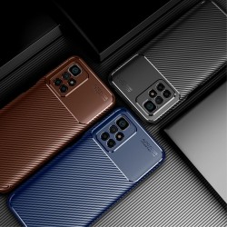 Xiaomi Redmi 10/10 Prime/Redmi Note 11 4G Удароустойчив Carbon Fiber Калъф и Протектор