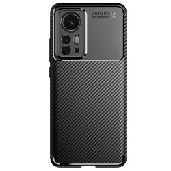 Xiaomi 12 Pro Удароустойчив Carbon Fiber Калъф и Протектор
