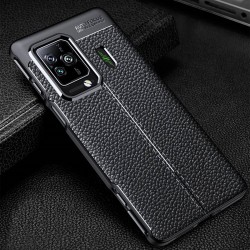Xiaomi Black Shark 5/5 Pro Удароустойчив Litchi Skin Калъф и Протектор