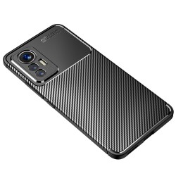 Xiaomi 12 Lite Удароустойчив  Carbon Fiber Калъф и Протектор