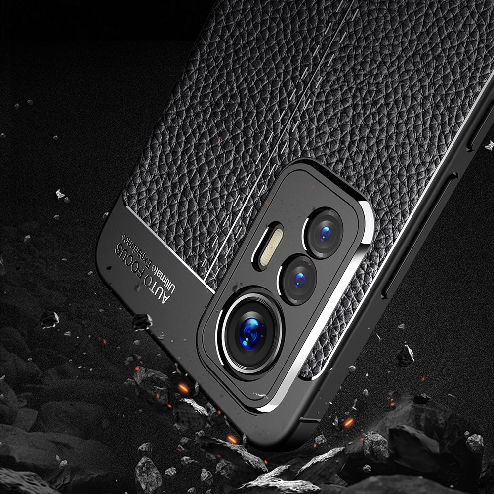 Xiaomi 12 Lite  Удароустойчив Litchi Skin Калъф и Протектор