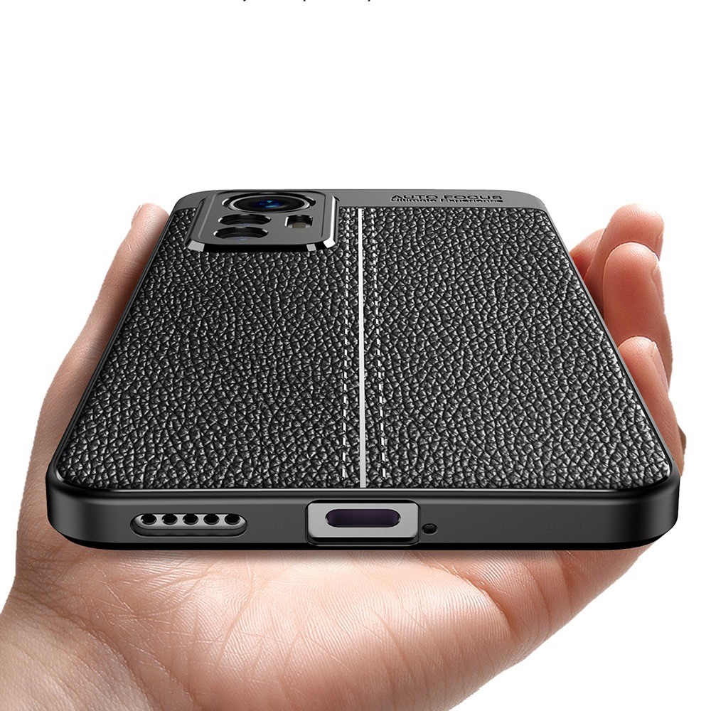 Xiaomi 12 Lite  Удароустойчив Litchi Skin Калъф и Протектор