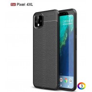 Google Pixel 4 XL Удароустойчив Litchi Skin Калъф и Протектор