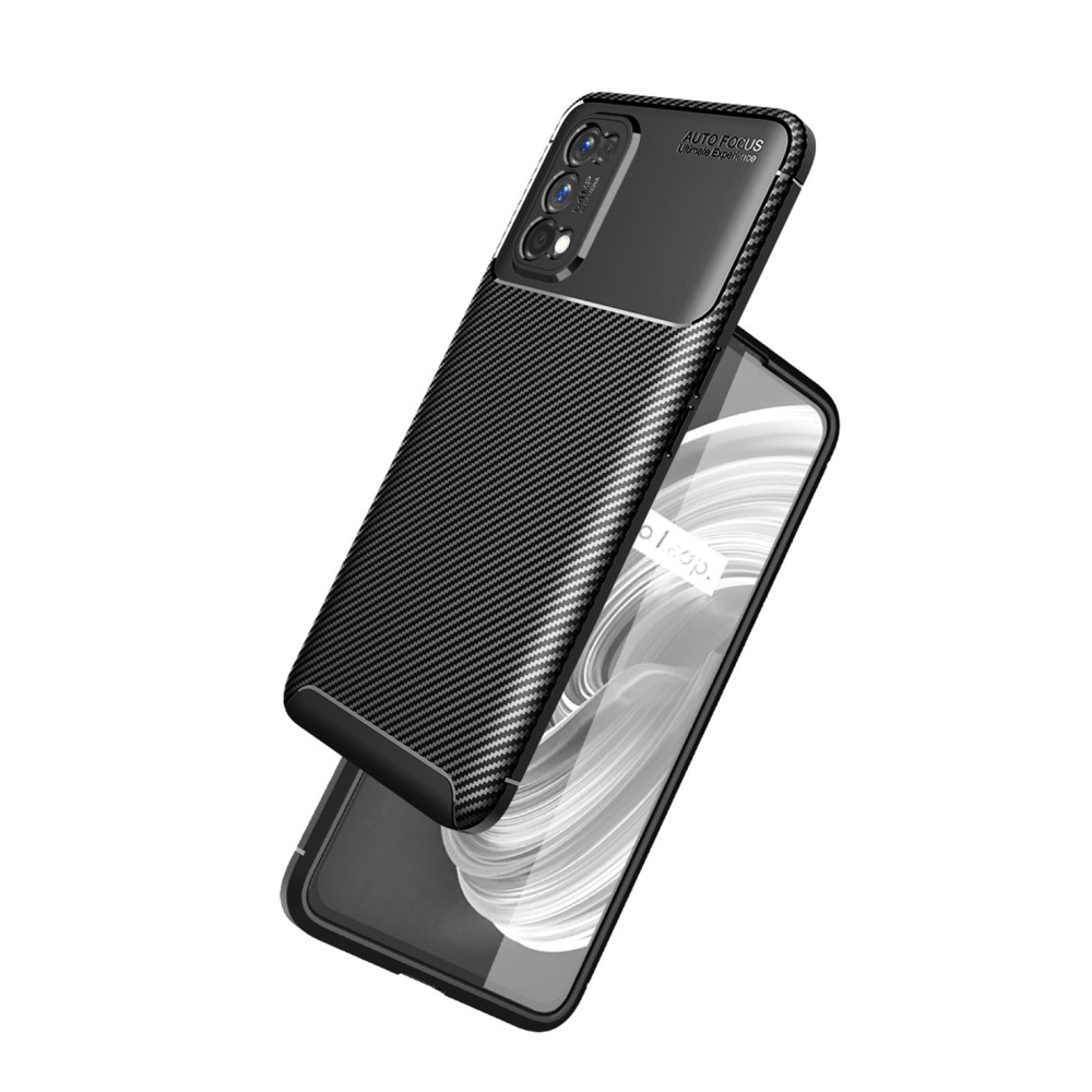 Realme 7 Pro Удароустойчив Carbon Fiber Калъф и Протектор