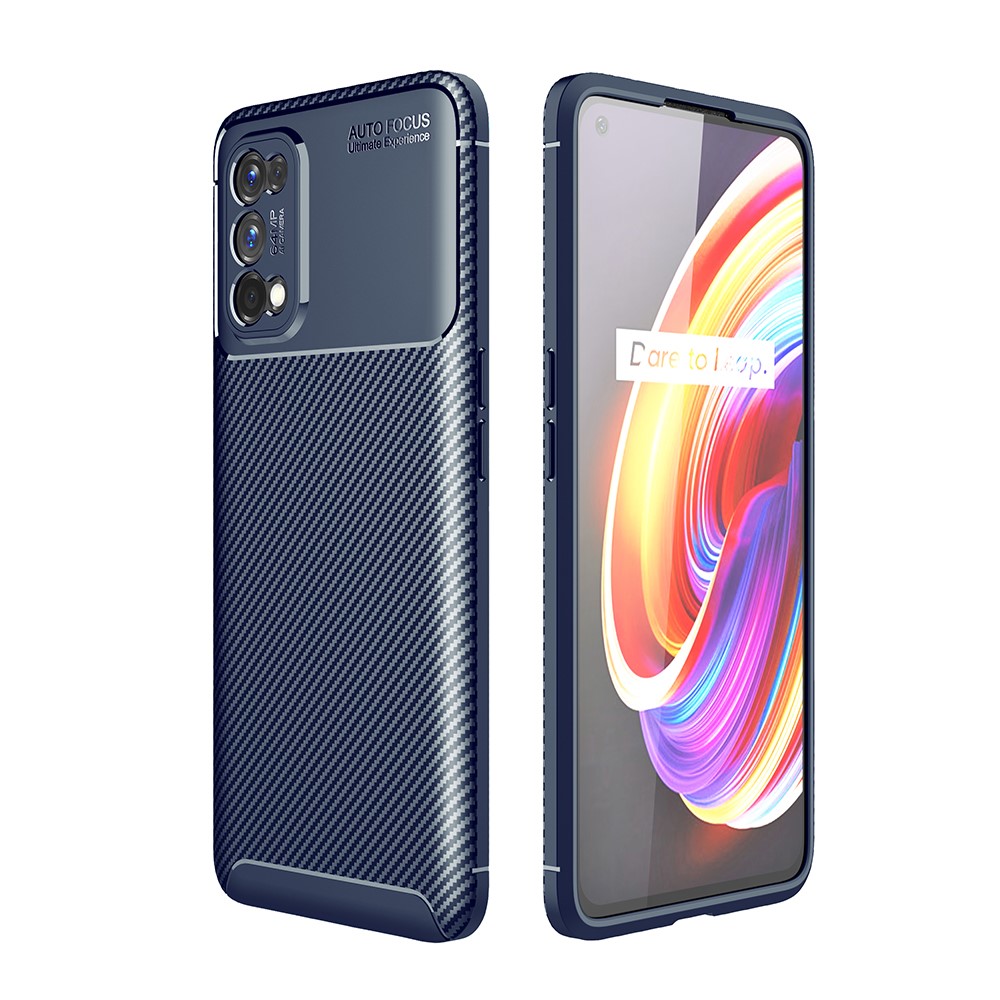 Realme 7 Pro Удароустойчив Carbon Fiber Калъф и Протектор