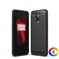 OnePlus 6T Удароустойчив Carbon Fiber Калъф и Протектор