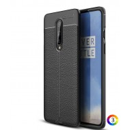 OnePlus 8 Удароустойчив Litchi Skin Калъф и Протектор