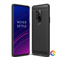 OnePlus 8 Pro Удароустойчив Carbon Fiber Калъф и Протектор