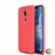 Nokia 8.1 / X7 / 8 2018  Удароустойчив Litchi Skin Калъф и Протектор