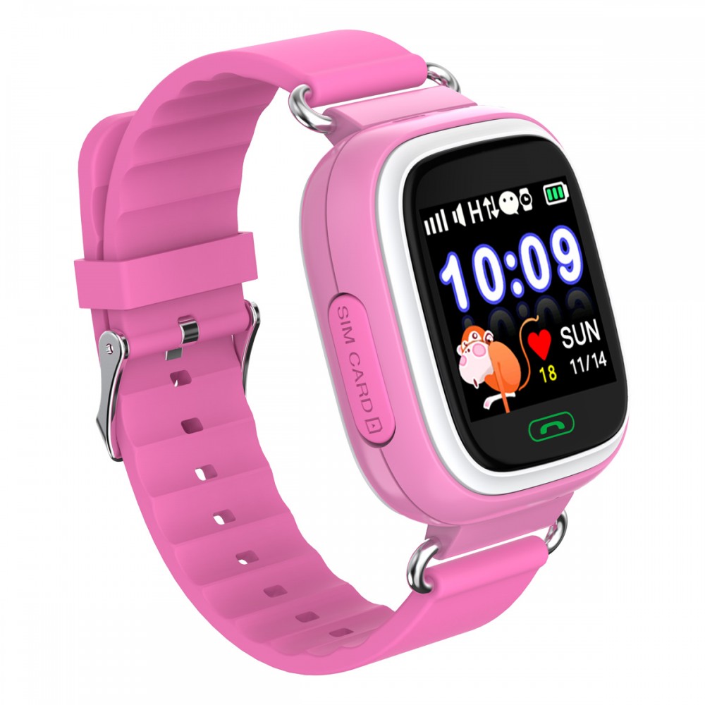 Xmart KW03G, GPS локация, SOS функция, IP67, Розов Детски Смарт Чсовник