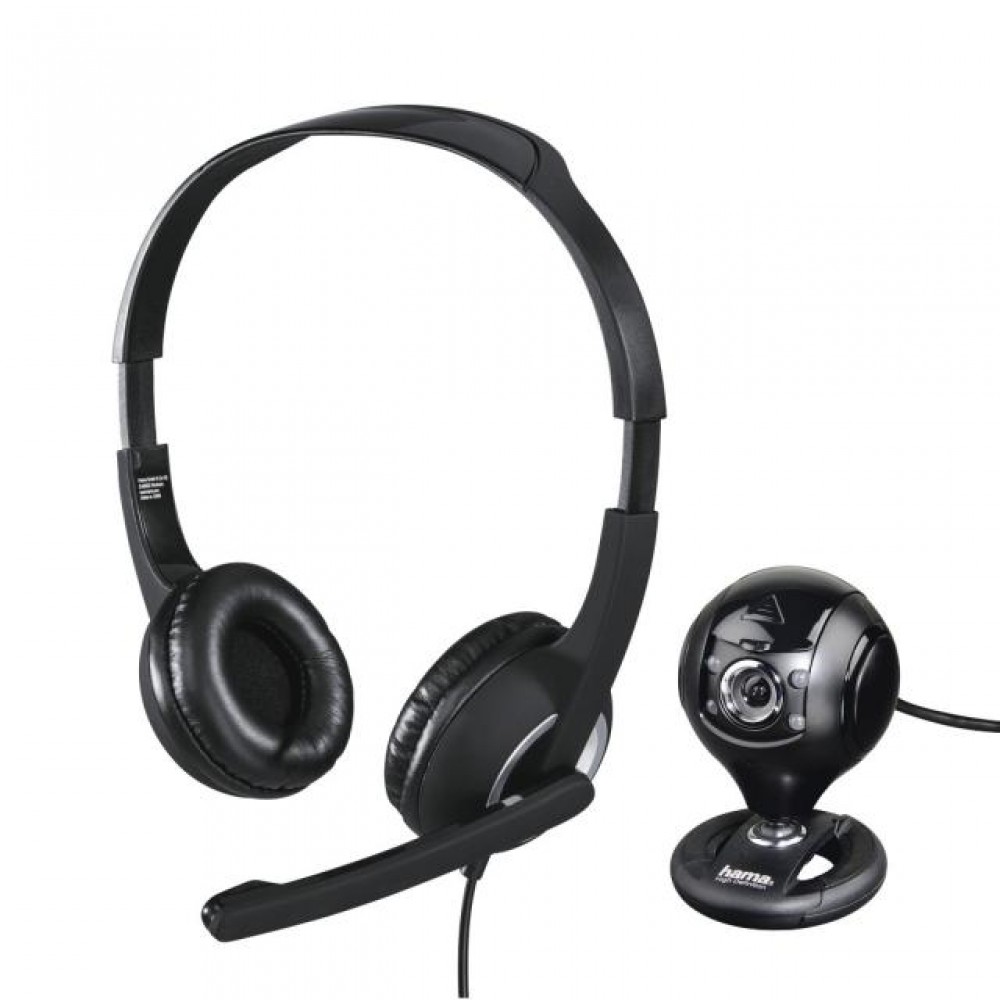 HAMA HS-P150, Слушалки с микрофон, Камера Spy Protect 720P, Черен  Комплект