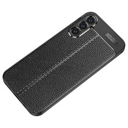 Samsung Galaxy A34 5G Удароустойчив Litchi Skin Калъф и Протектор