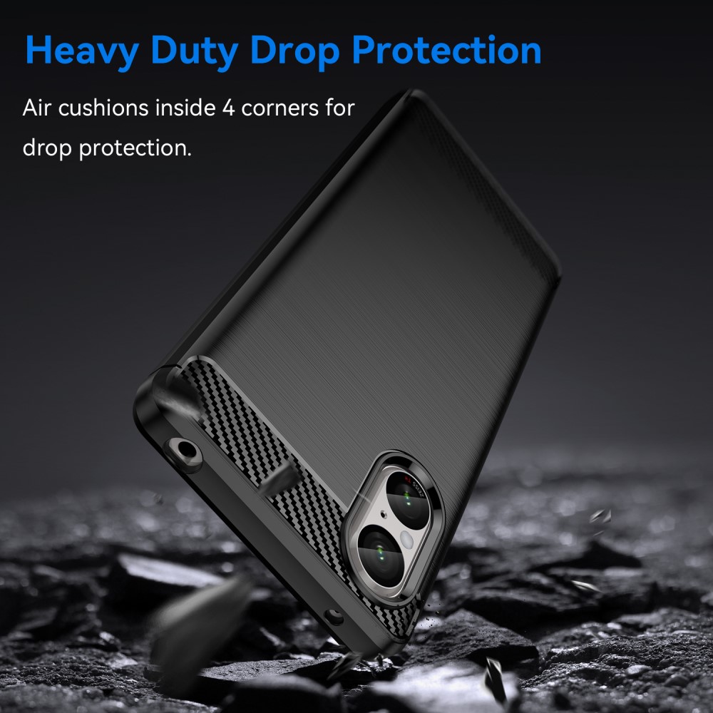 Sony Xperia 5 V Удароустойчив  Carbon Fiber Калъф и Протектор