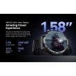 HAYLOU Solar 5 Смарт часовник-1.58" AMOLED, Bluetooth обаждания, NFC, 150+ спорта, 24/7 здравен мониторинг, IP68 (Черен, Бял)