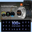 HAYLOU Solar 5 Смарт часовник-1.58" AMOLED, Bluetooth обаждания, NFC, 150+ спорта, 24/7 здравен мониторинг, IP68 (Черен, Бял)