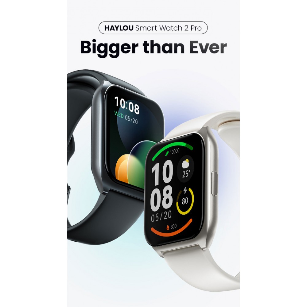 HAYLOU Watch 2 Pro Смарт часовник- 1.85", 100 спорта, мониторинг на нивото на кислород в кръвта и сърдечния ритъм, IP68, Черен