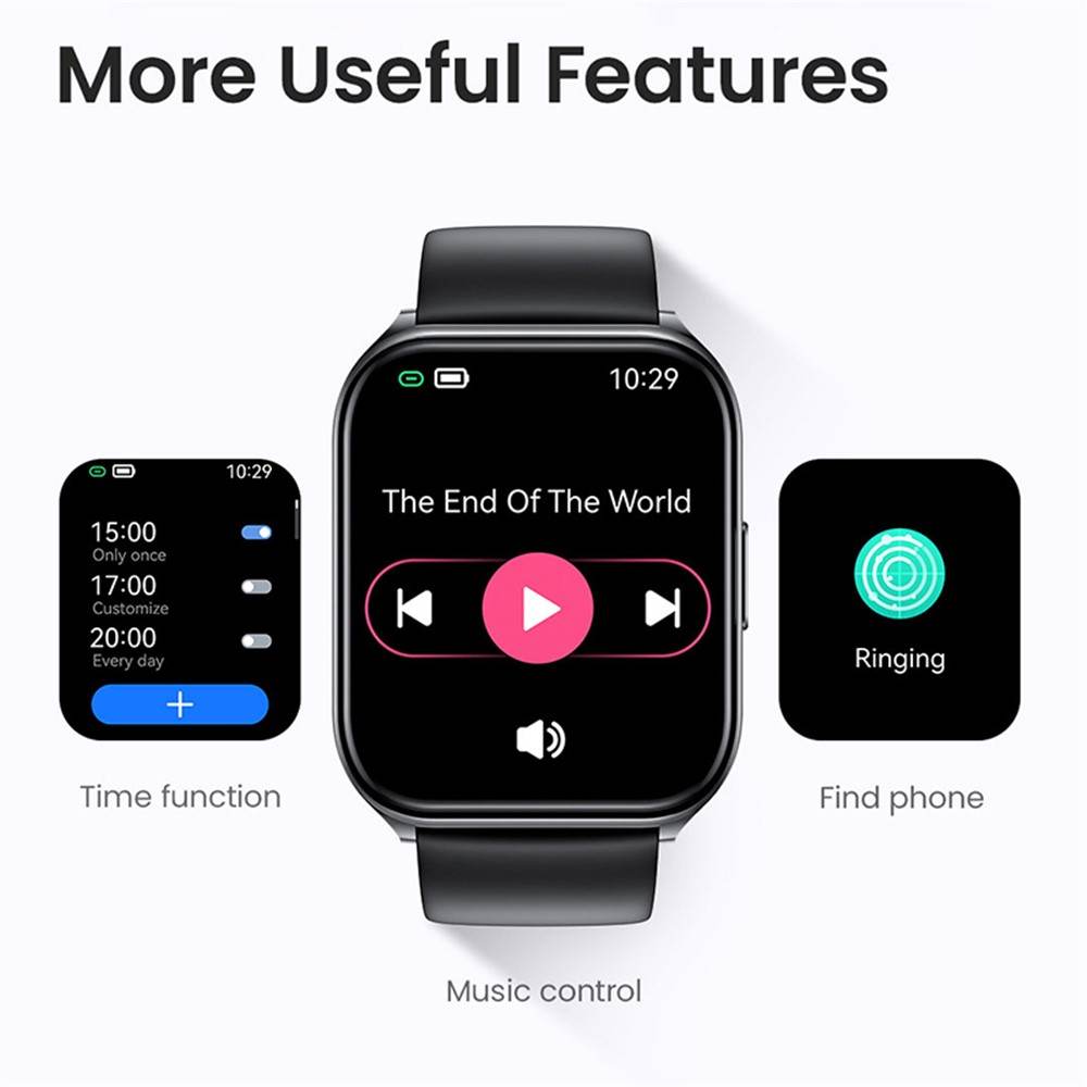 HAYLOU Watch 2 Pro Смарт часовник- 1.85", 100 спорта, мониторинг на нивото на кислород в кръвта и сърдечния ритъм, IP68, Черен
