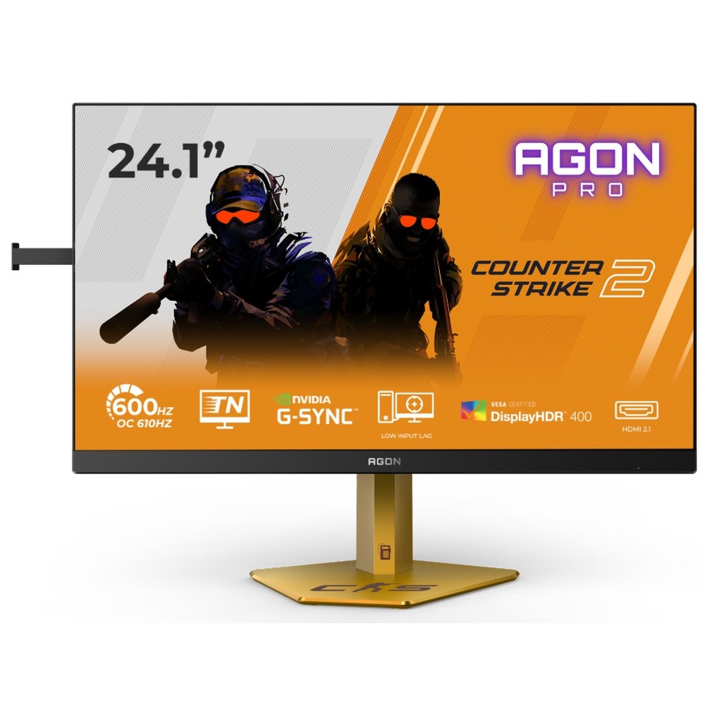 AOC CS24A, 24.1" Fast TN eSports геймърски монитор, Full HD, 600Hz (OC до 610Hz), 0.5ms, HDR400, Adaptive-Sync, USB хъб