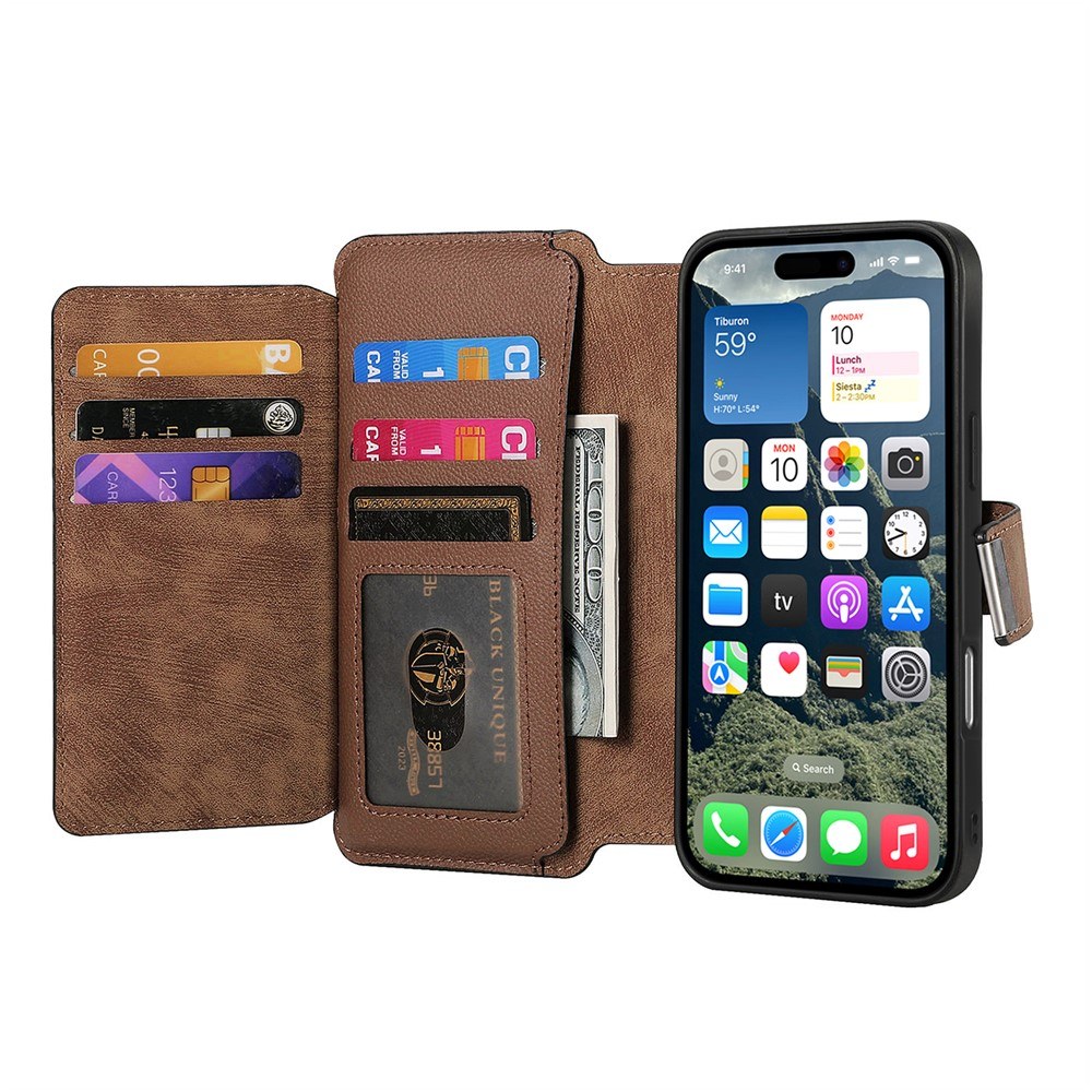 Калъф за iPhone 16 Pro CASENEO MW-02 Магнитен Портфейл от PU Кожа с Отделящ се Калъф, RFID Защита и Скрийн Протектор – 6 цвята